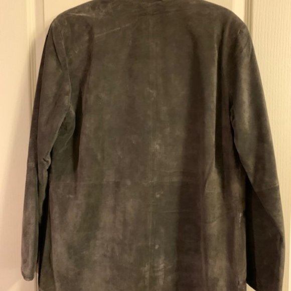 Linea by Louis Dell'Olio Size M Brown Lather and Suede jacket Zip Long Sleeve - Picture 3 of 8
